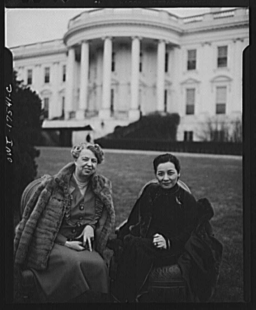 Photograph, Madame Chiang Kai-shek and Eleanor Roosevelt at White House Lawn